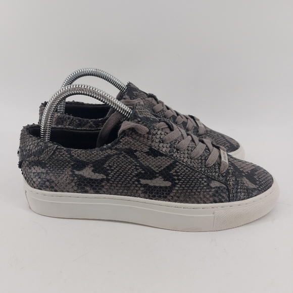 J/SLIDES Snakeskin-Print Leather Sneakers Size 7 - Picture 2 of 8